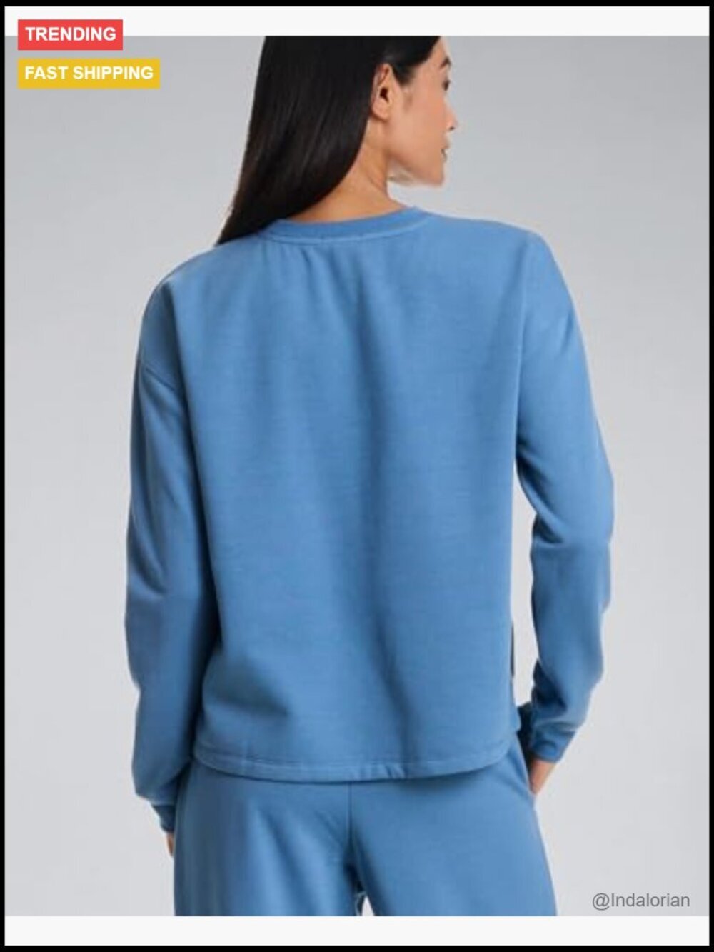 Fleece-Backed Jersey Lounge Set with Sweatshirt and Joggers - Picture 5 of 7